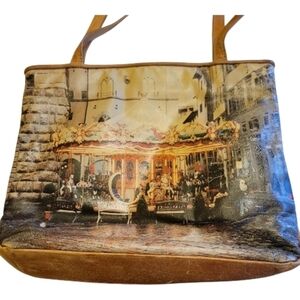 Chic Carousel Print Shoulder Bag